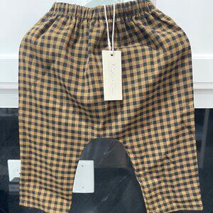 Rylee + Cru Rowan pant in black & mustard check -size 6-12M NWT
